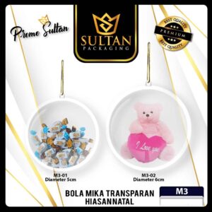 Kado Kotak Mika Bola Transparan Gantungan Aksesoris Murah M3