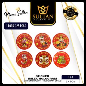 Sticker - Label Sticker Gong Xi Fat Cai - Sticker Hari Raya Imlek Isi 25 Pcs - S24