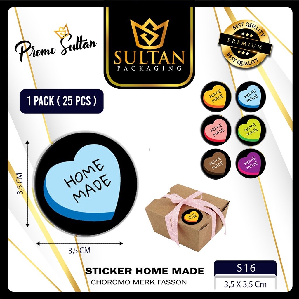 Sticker - Sticker Home Made - Sticker LAminating Glossy isi 20 Pcs - S16