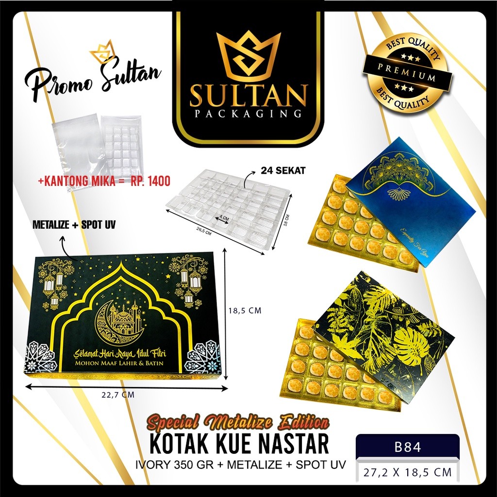 Box Coklat Kotak Kue Nastar Mika Sekat Packaging Lebaran Murah - B84 - Image 2