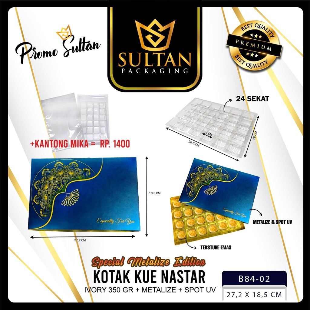 Box Coklat Kotak Kue Nastar Mika Sekat Packaging Lebaran Murah - B84 - Image 4