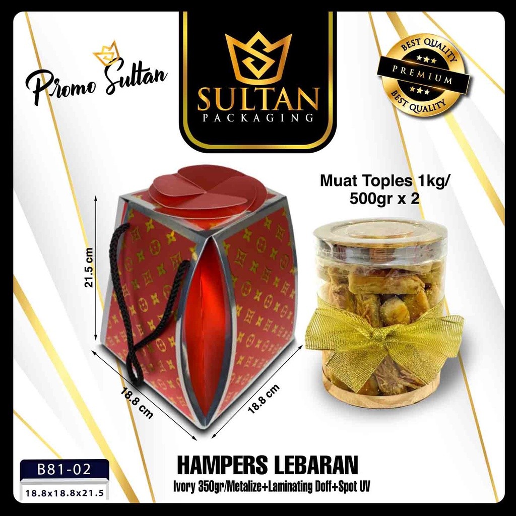 Box Hampers Lebaran - Gable Box - Dus Tenteng Idul Fitri 500 gr - B81 - Image 3