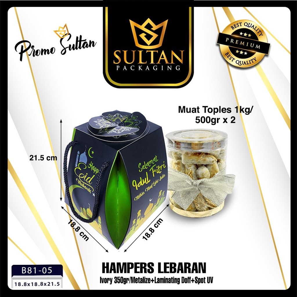 Box Hampers Lebaran - Gable Box - Dus Tenteng Idul Fitri 500 gr - B81 - Image 6