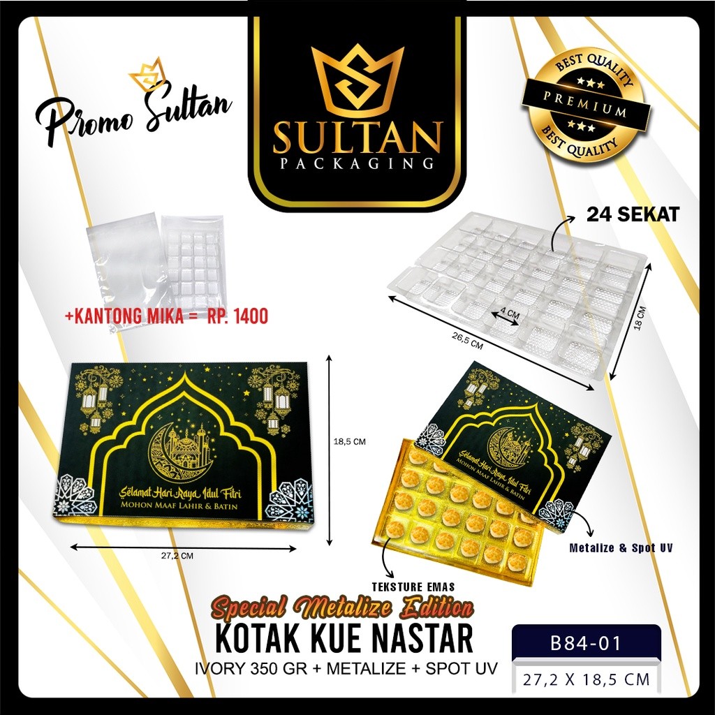 Box Coklat Kotak Kue Nastar Mika Sekat Packaging Lebaran Murah - B84 - Image 3