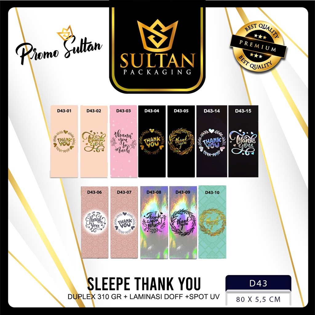 Sleeve Box Thanks you - Paperbelt Dekorasi Box Hadiah Ucapan TerimakasihD43