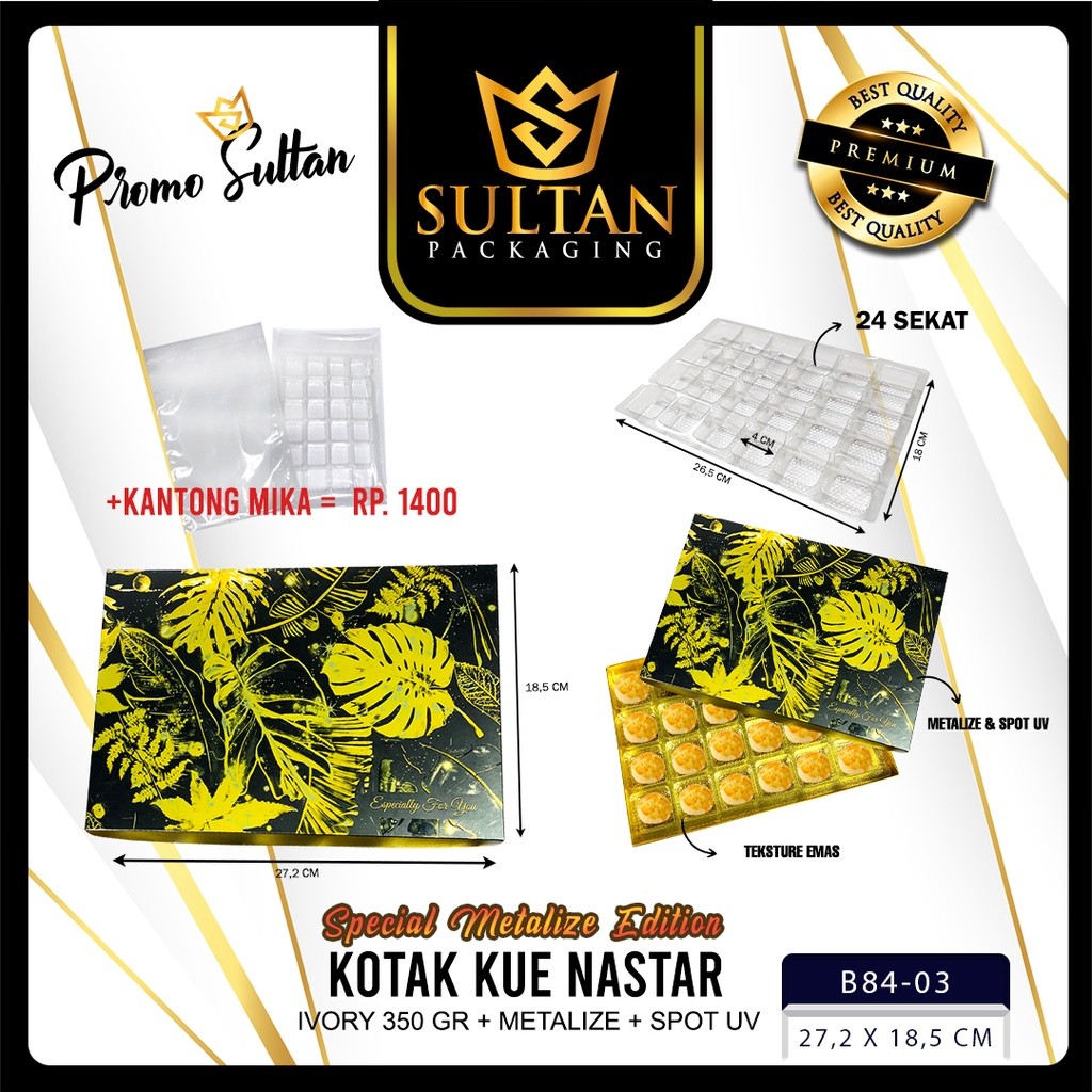 Box Coklat Kotak Kue Nastar Mika Sekat Packaging Lebaran Murah - B84 - Image 5