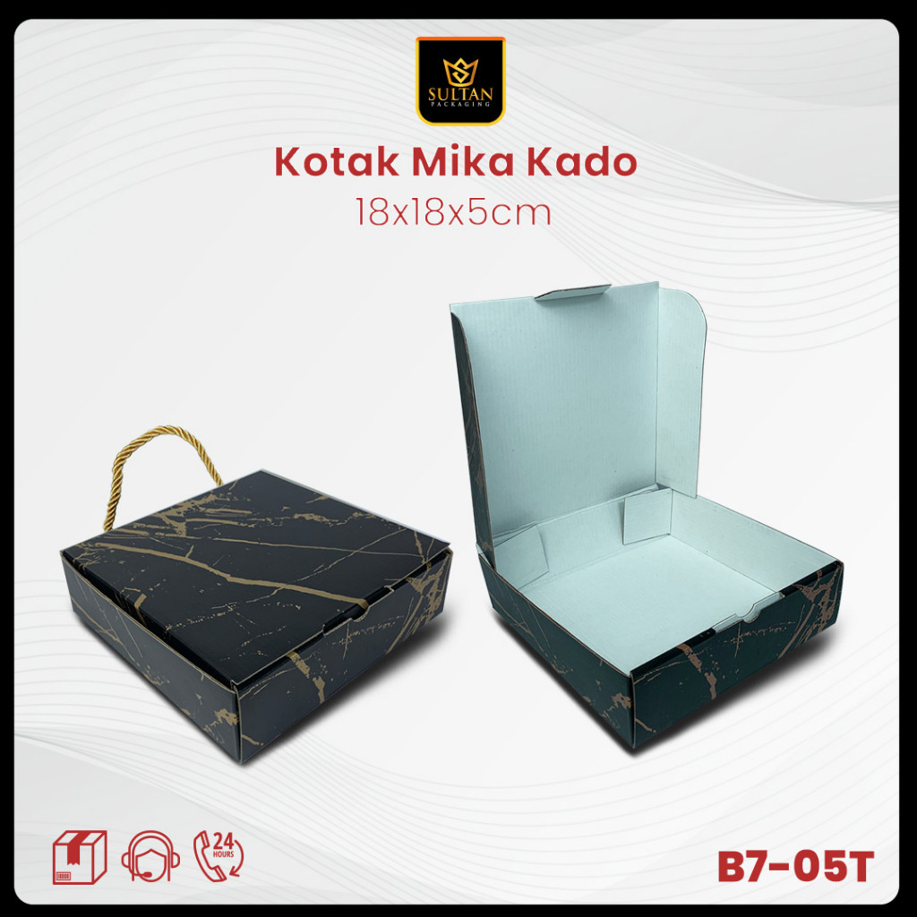 Kotak Kado Marble - Kotak Packaging Hampers Marble - Kotak Hadiah Uk 18x18x5 - B7-04 - Image 5