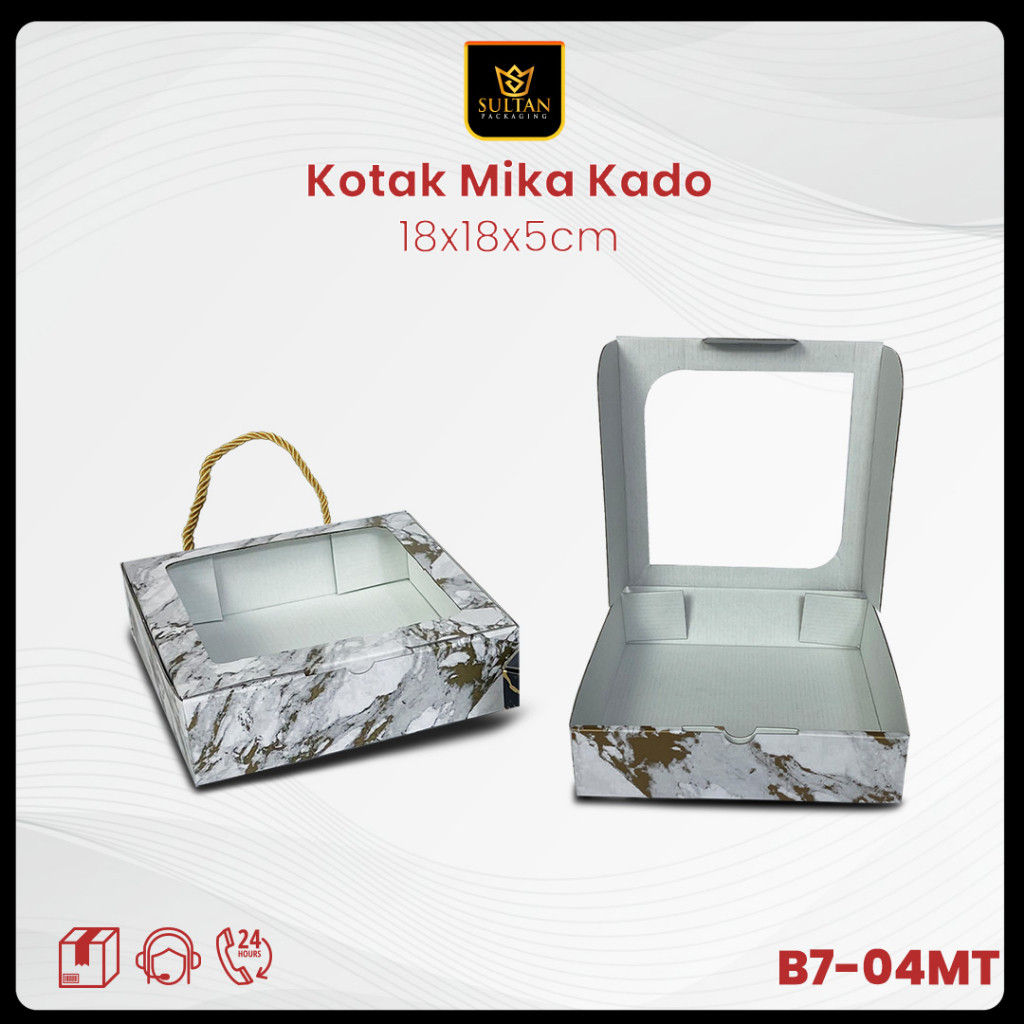 Kotak Kado Marble - Kotak Packaging Hampers Marble - Kotak Hadiah Uk 18x18x5 - B7-04 - Image 3