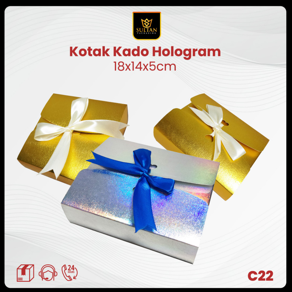 SULTAN - Gift Box Hologram - Kotak Kado Motif Hologram 22x22x8 cm - C22 - Image 2