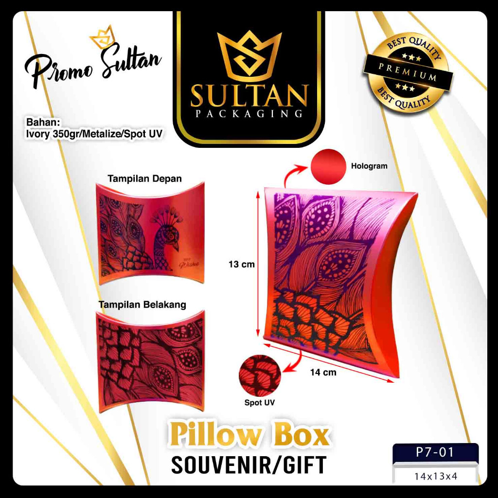 Pillow Box - Pillow Box hologram - Kotak Kado Souvenir Gift Box Mewah - P7 - Image 2