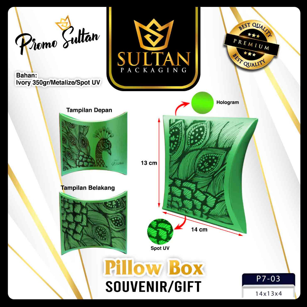 Pillow Box - Pillow Box hologram - Kotak Kado Souvenir Gift Box Mewah - P7 - Image 4