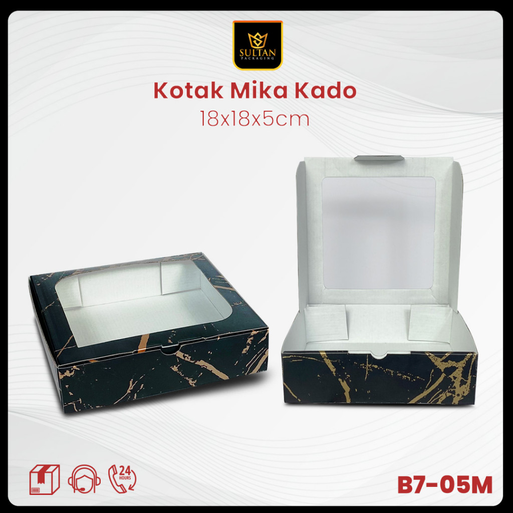 Kotak Kado Marble - Kotak Packaging Hampers Marble - Kotak Hadiah Uk 18x18x5 - B7-04 - Image 4
