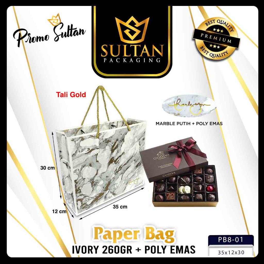 Paper Bag - Goddie Bag Rose Marble - Tas Hadiah aestetic kado ulang tahun jumbo - PB8 - Image 2