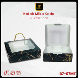 Kotak Kado Marble - Kotak kado gift Box Motif Marble Mewah Uk 20x20x5 - B7-06