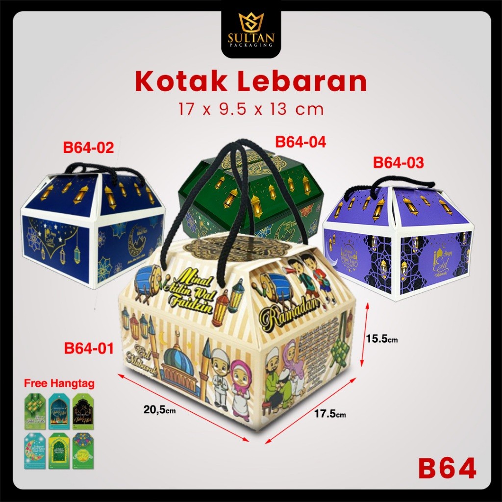 Kotak Hampers Lebaran - Gable Box Idul Fitri - Box Toples 500 gr - B64 - Image 2
