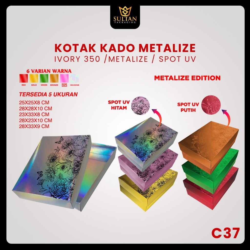 Kotak kado hologram / Box premium metalize / Dus mewah /C37 - Image 2