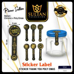 Sticker - Label Sticker Segel Box Thank you - Label Sticker Foil Emas - S54