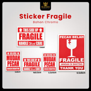 Sticker Fragile - Sticker Pengiriman - Sticker Packing Mudah Pecah - Sticker Fragile 25 Pcs - S22