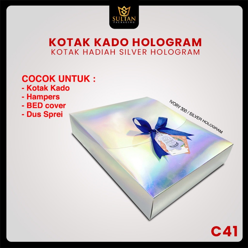 Kotak Kado Hologram - Box Bridesmaid - Dus Hadiah Silver Hologram - C41 - Image 3