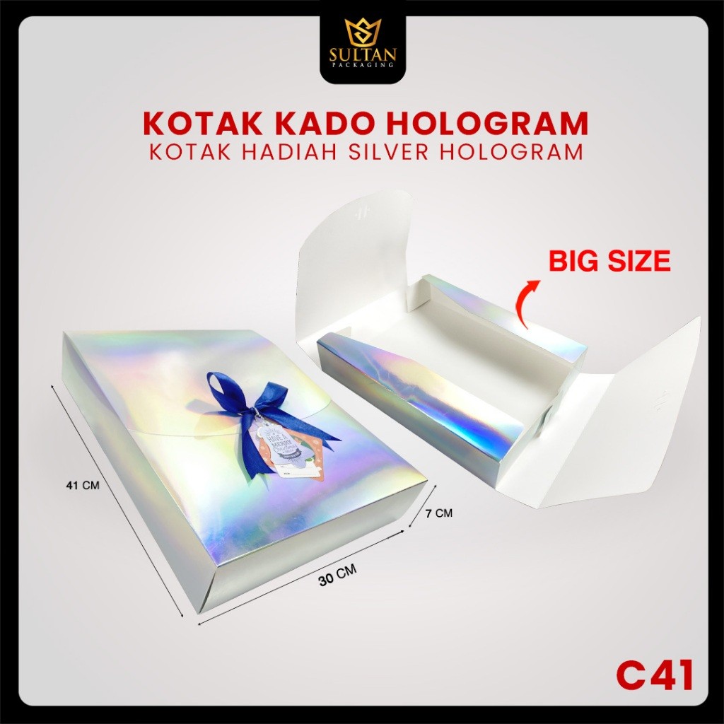 Kotak Kado Hologram - Box Bridesmaid - Dus Hadiah Silver Hologram - C41 - Image 2