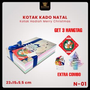 Kotak kado - Box Hologram Hadiah Natal - Beli 1 dapat 6 - N-01