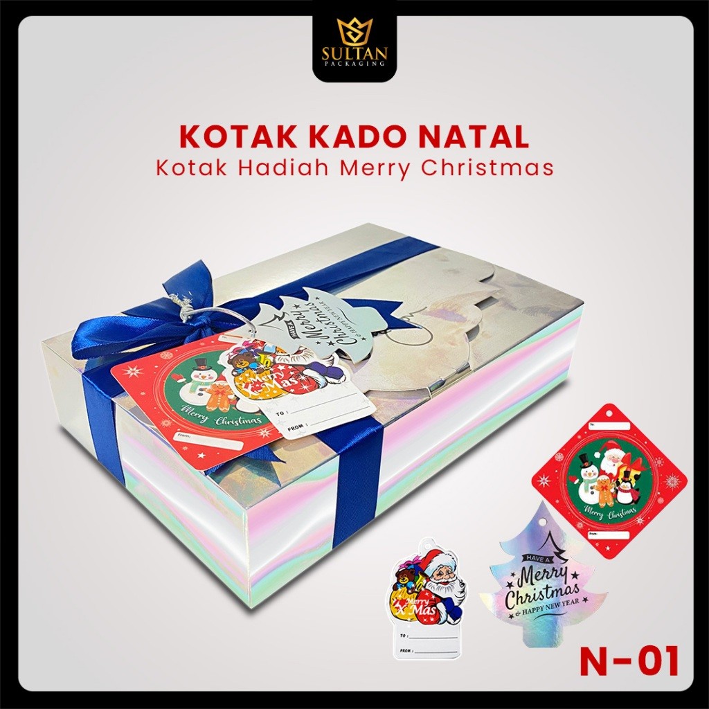 Kotak kado - Box Hologram Hadiah Natal - Beli 1 dapat 6 - N-01 - Image 2