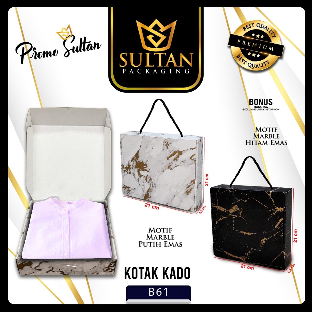 Box Hampers - Box Kado - Kotak Kado Baju - Box Marble - Gift Box - Packaging - B61 - Image 2