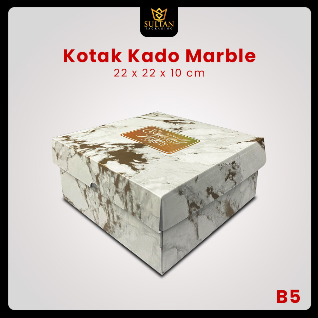 Kotak Kado Marble - Box Kado Hitam - Kotak Hadiah - B5 - Image 2
