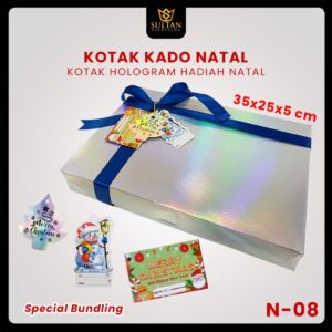 Kotak Kado - Box Hologram Special Merry Christmas - Bundling Promo - N-08