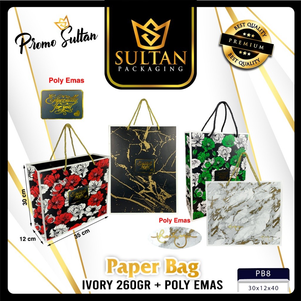 Paper Bag - Goddie Bag Rose Marble - Tas Hadiah aestetic kado ulang tahun jumbo - PB8