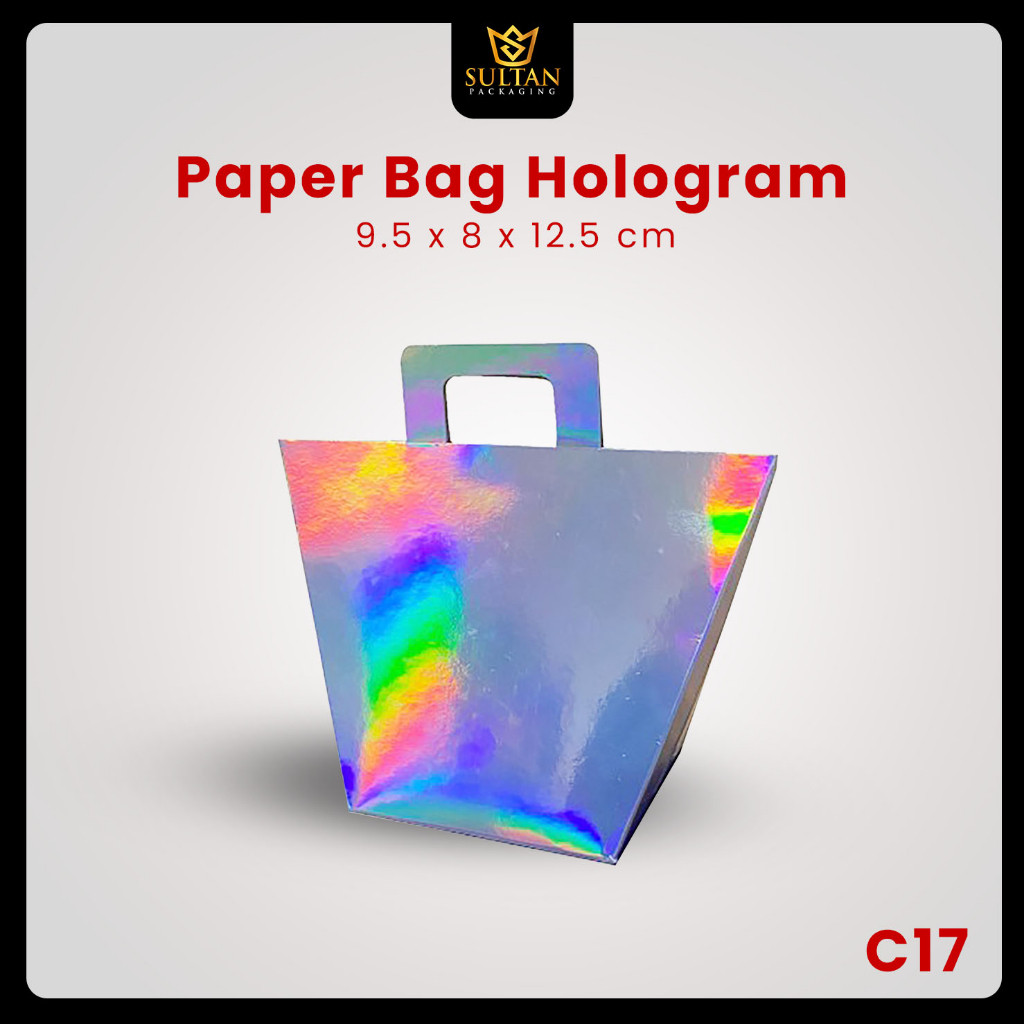 Paper Bag - Tas Souvenir Hologram - Kantong Hadiah Mewah - C17