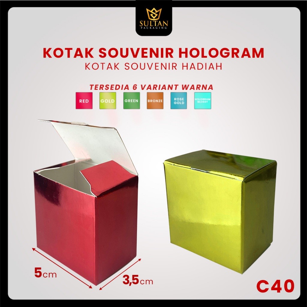 Kotak Souvenir Hologram - Box Packaging Kecil - Dus Hadiah Mewah - C40 - Image 2