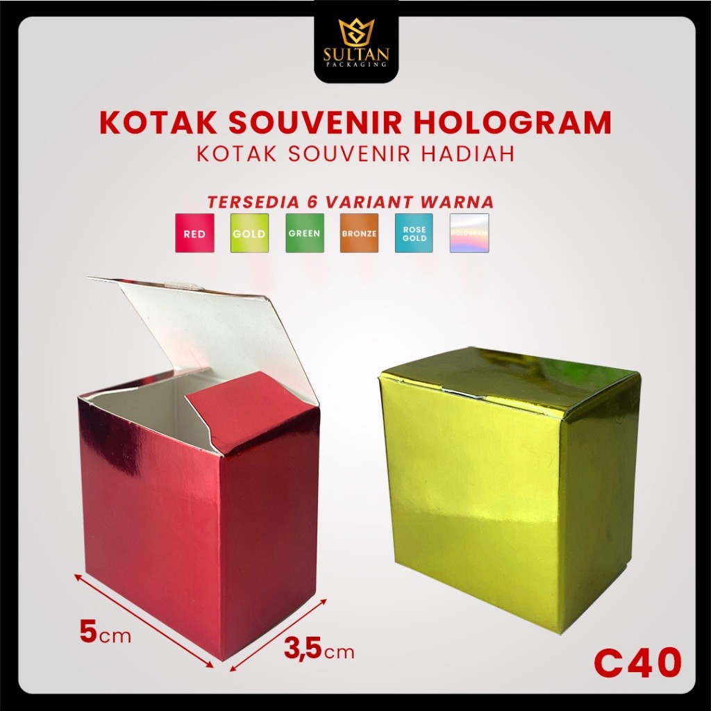 Kotak Souvenir Hologram - Box Packaging Kecil - Dus Hadiah Mewah - C40 - Image 3