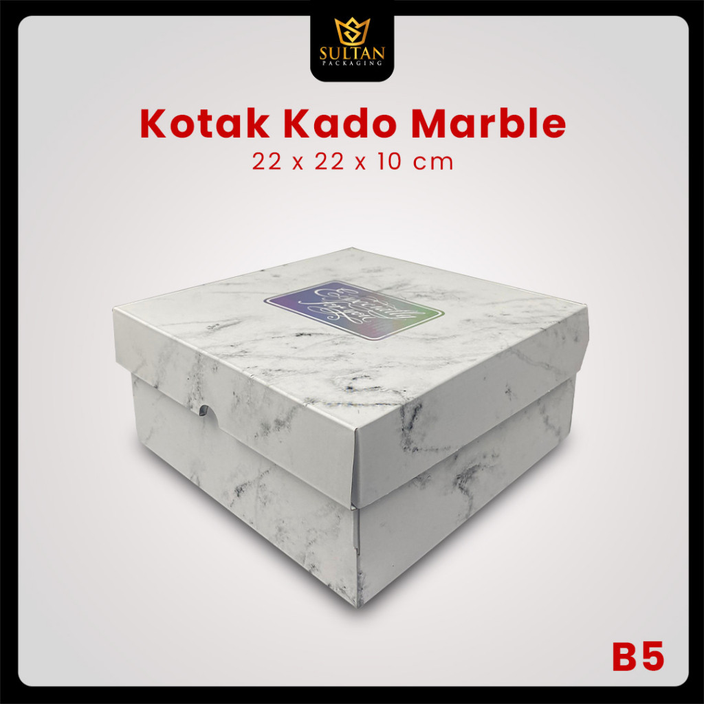 Kotak Kado Marble - Box Kado Hitam - Kotak Hadiah - B5 - Image 3