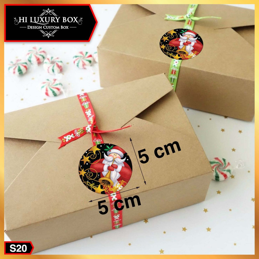 Sticker | Sticker Murah | Sticker Natal | Sticker Emas Hologram | 5x5 Sticker Merry Christmas