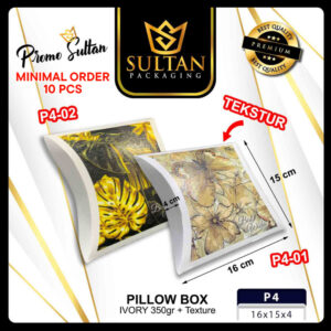 Pillow Box - Pillow Box Leaf - Kotak Kado Pillow Motif Daun - P4