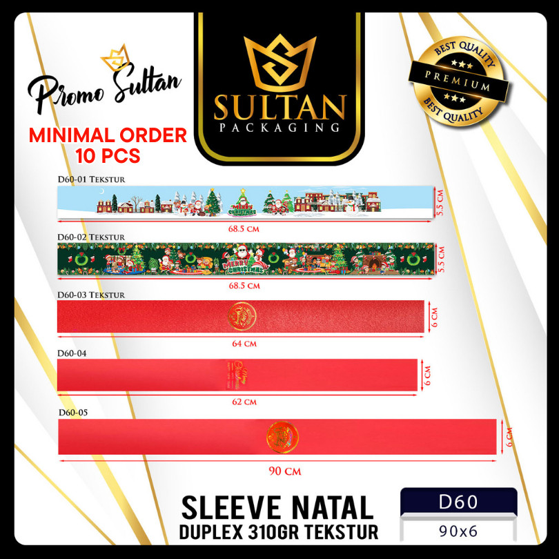 Sleeve Merry Chrismas - Paper Belt Natal - Sleeve Hadiah Natal - Dekorasi Hadiah Natal - D60