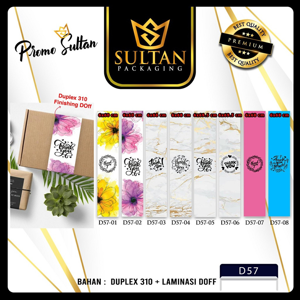 SULTAN - Sleeve Box Thanks You - Paper Belt Thank you Uk 60x6 Cm - D57 - Image 2