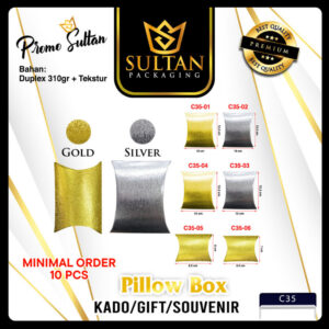 Pillow Box - Kotak Souvenir - Box Hadiah Hologram Teksture - C35