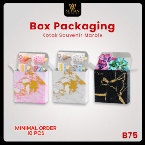 Packaging Souvenir - Kotak Souvenir Marble - Kotak Souvenir Motif Marble Mewah - B75