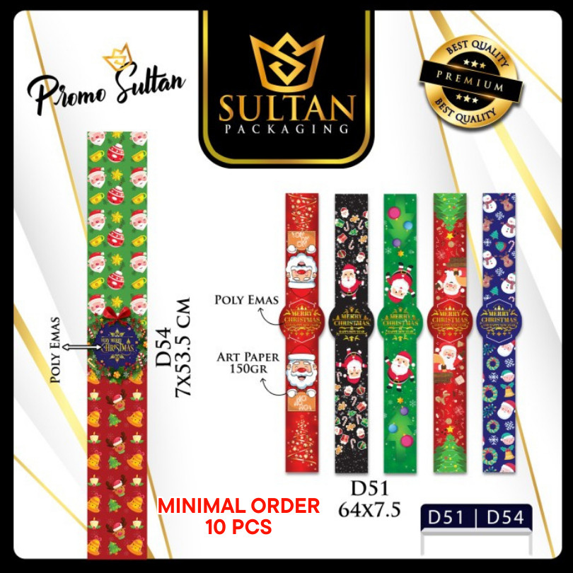 Sleeve Natal|Paper Belt|Hiasan Merry Chritsmas|Aksesoris Natal|D51