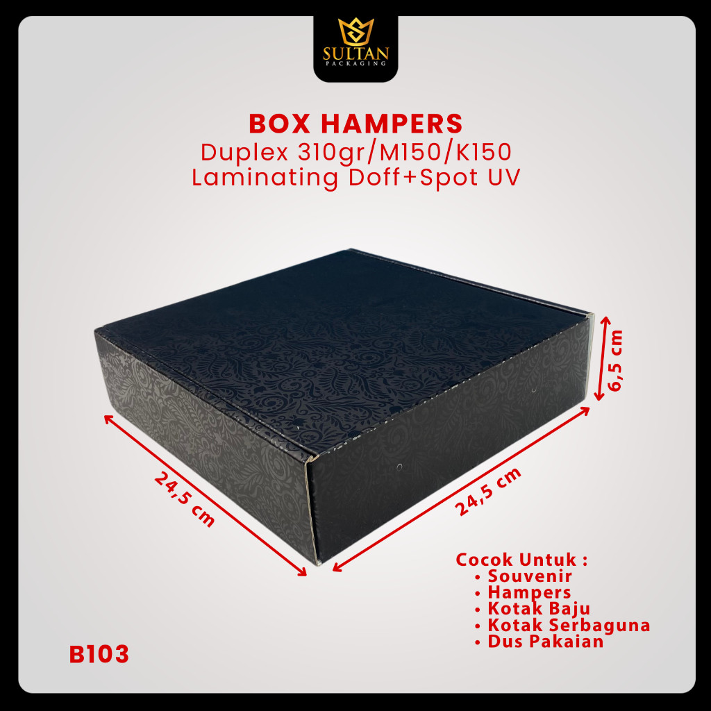 Box Kado - Mailer Box Spot UV Hitam - Kotak Hadiah Premium - B103 - Image 3