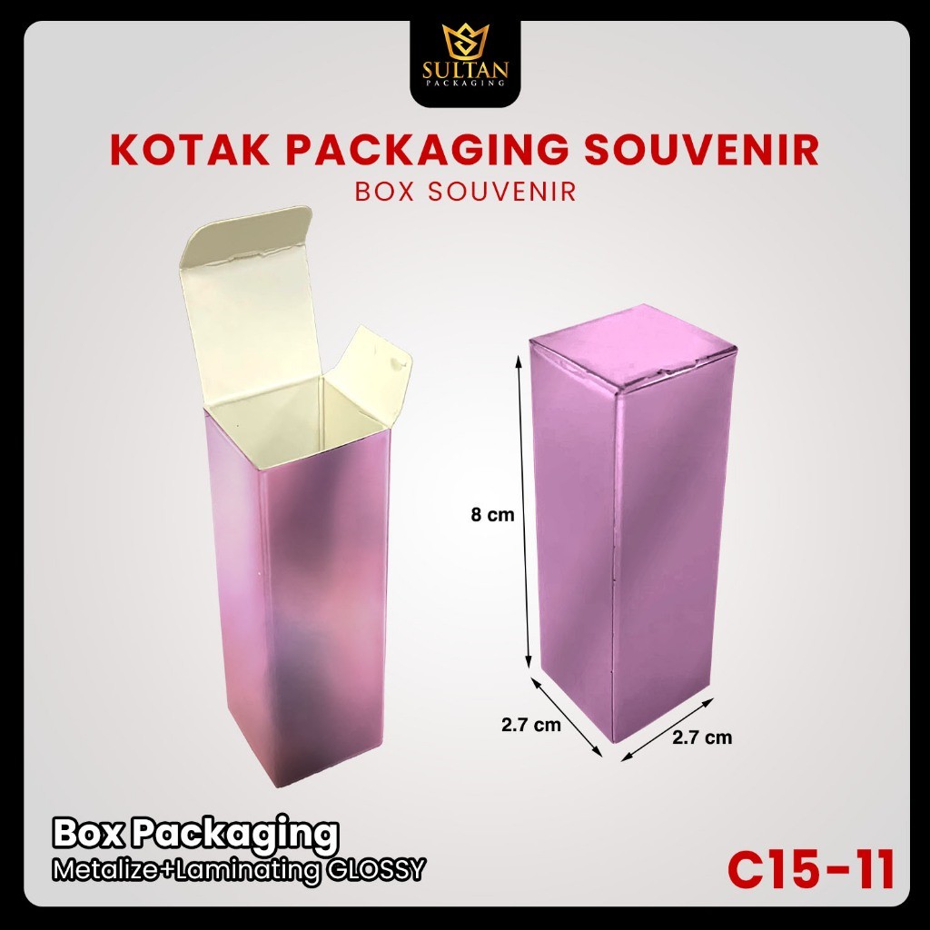 Packaging Souvenir - Kotak Packaging Hologram - Kotak Kemasan Hologram Polos Uk 3,4x3,4x15 cm - C15 - Image 7