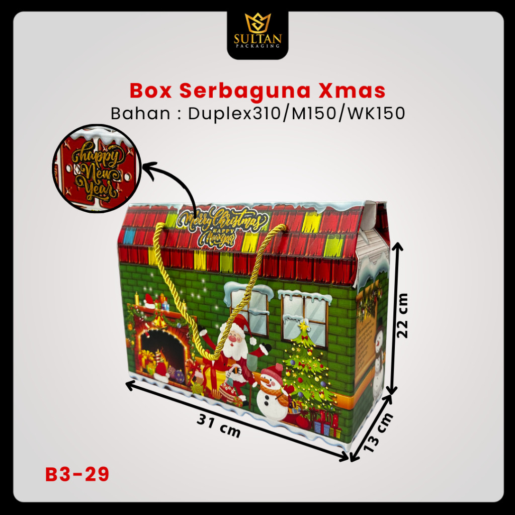 Box Merry Chrismas - Dus Hampers Natal - Kotak Hadiah Special Hari Natal - B3-29 - Image 4