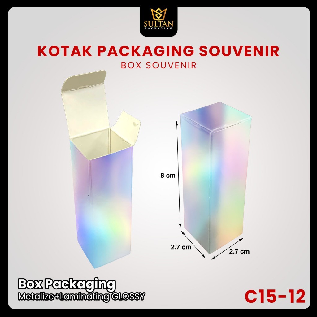 Packaging Souvenir - Kotak Packaging Hologram - Kotak Kemasan Hologram Polos Uk 3,4x3,4x15 cm - C15 - Image 8