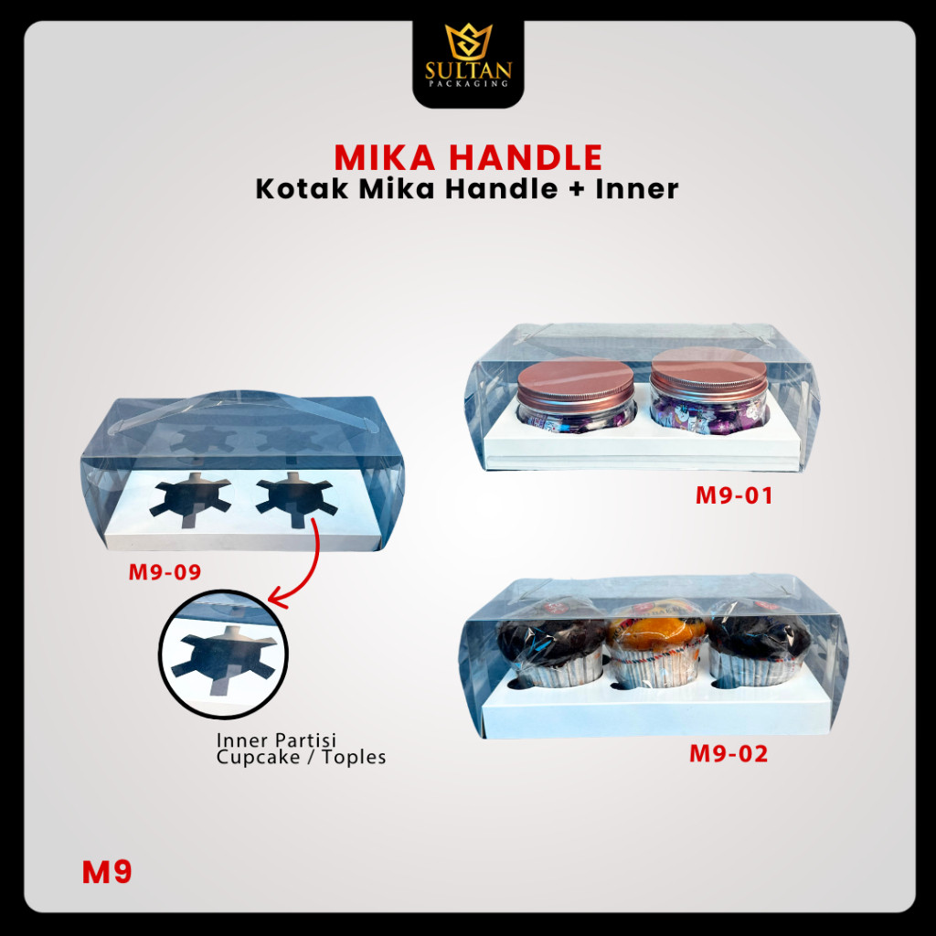 Box Mika / Kotak Kue Mika / Box Cupcake + Tatakan / Packaging Mika / M9
