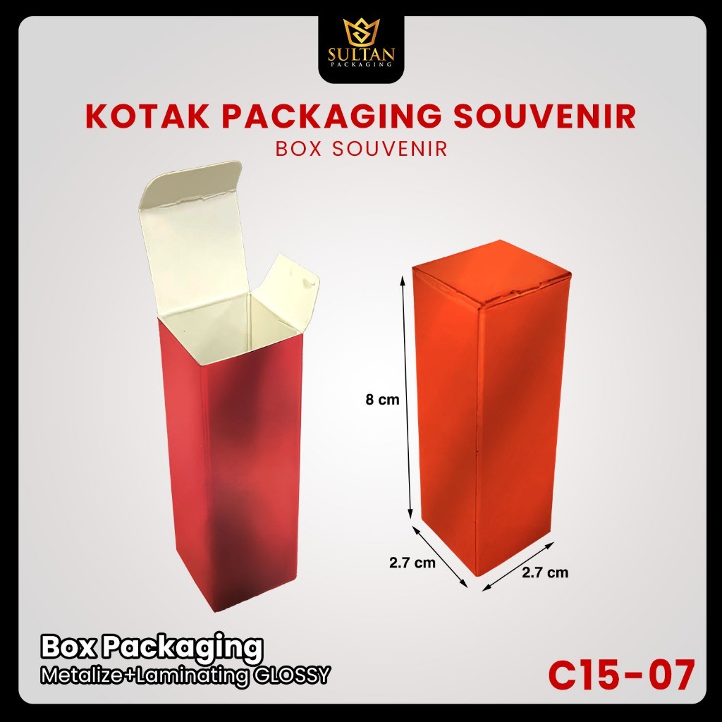 Packaging Souvenir - Kotak Packaging Hologram - Kotak Kemasan Hologram Polos Uk 3,4x3,4x15 cm - C15 - Image 3