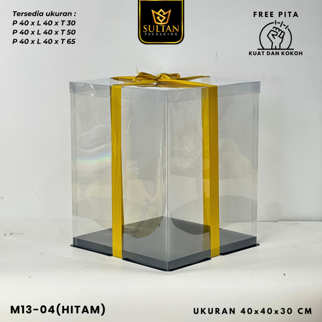 Cake Box Kotak Kue Mika Transparan Dus Hadiah 40x40 - Tutup Mika / M13 - Image 3