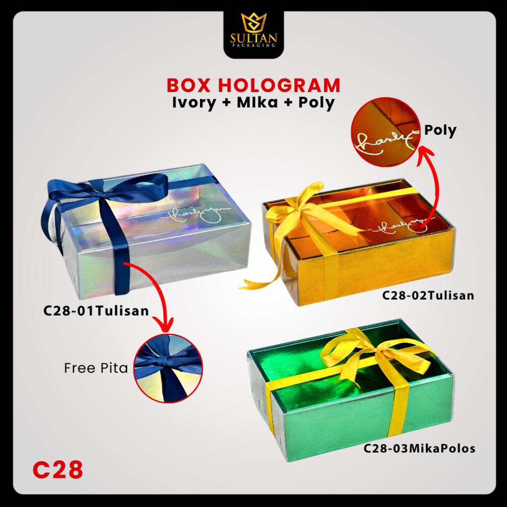 SULTAN - Gift Box Silver Hologram - Kotak Kado Bridesmaid Silver Hologram - C28 - Image 2