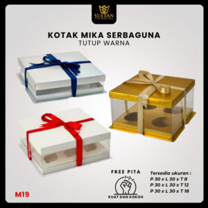 Box Mika / Kotak Kue Mika / Box Toples + Tatakan / Packaging Mika / 30x30 - M19